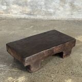 Small stool, black solid teak accent stool wabi-sabi L30 W8.5 H6.
