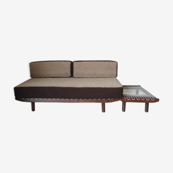 Sofa modular 70's table low seat/bed