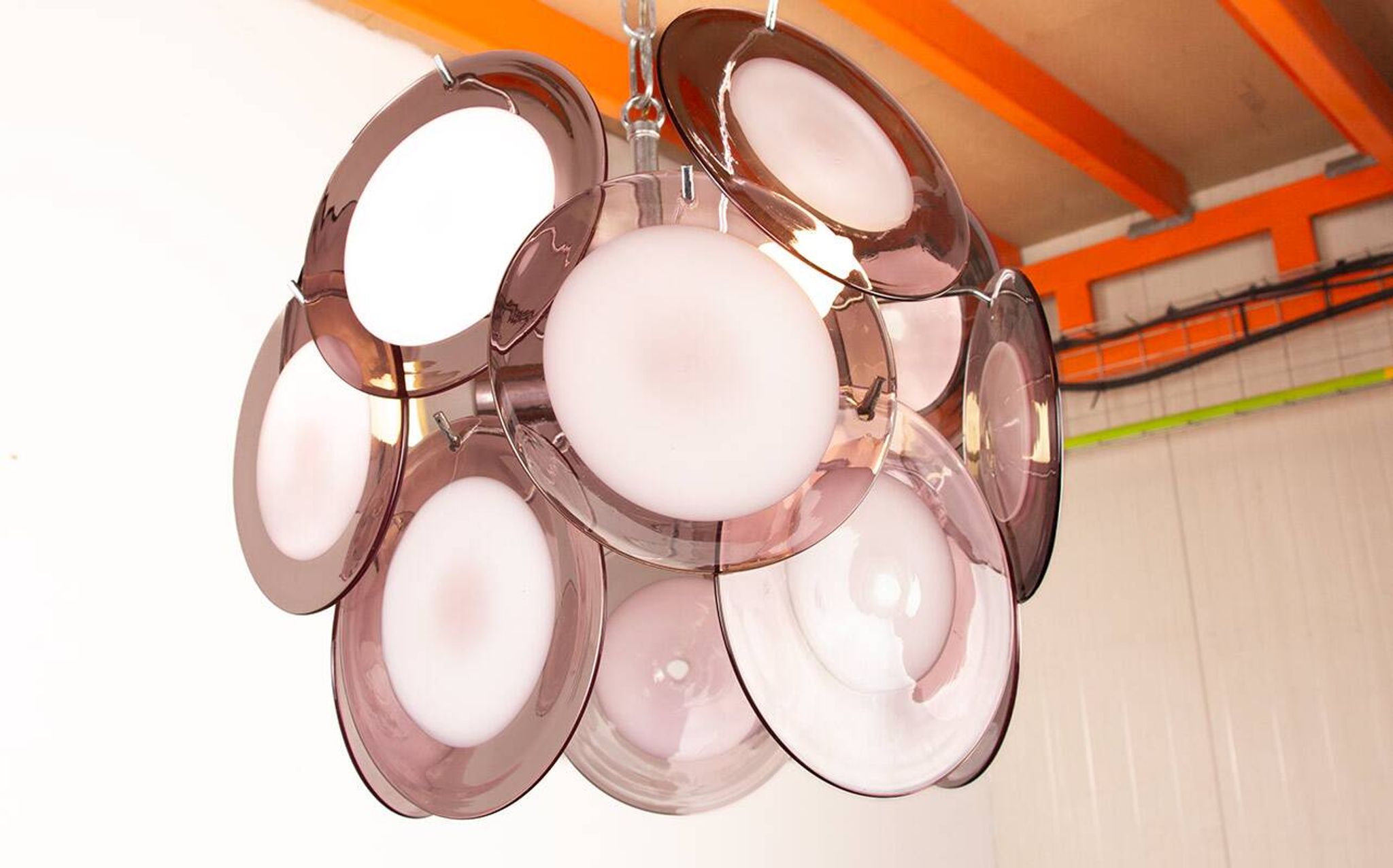 "Space Age" chandelier in Murano glass by Gino Vistosi 1970.