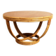 Vintage rattan coffee table with teak top