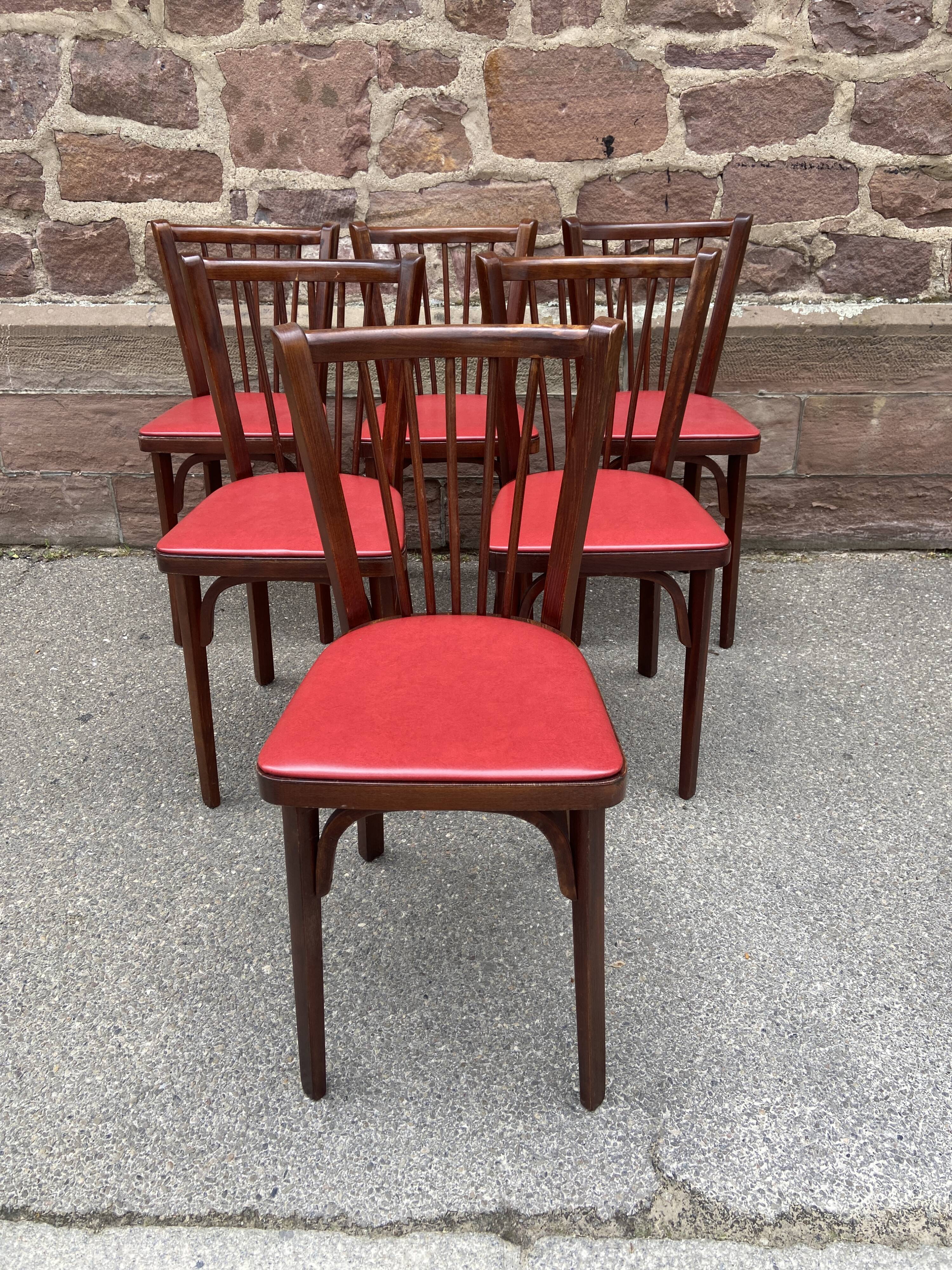 6 Baumann bistro chairs Nr 12 fanett 1960