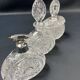 Bohemian crystal perfume bottle toiletry set with diamond-cut tips