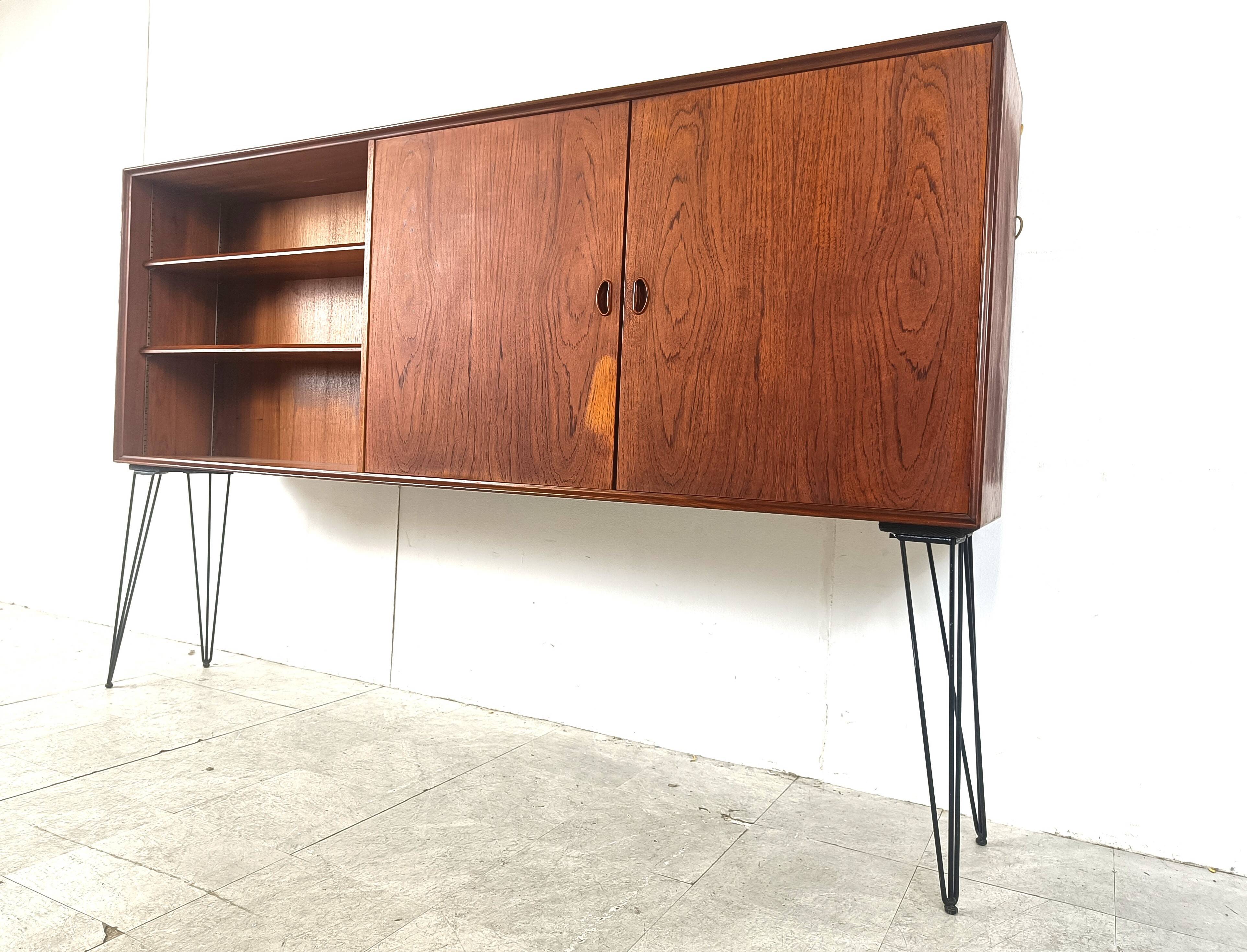 Mid century teak highboard by Oswald Vermaercke, 1950s