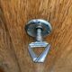 Solid oak compass foot cabinet René Gabriel 1945