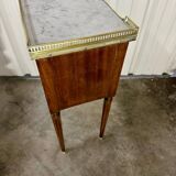 Louis XVI style bedside table in mahogany and marble