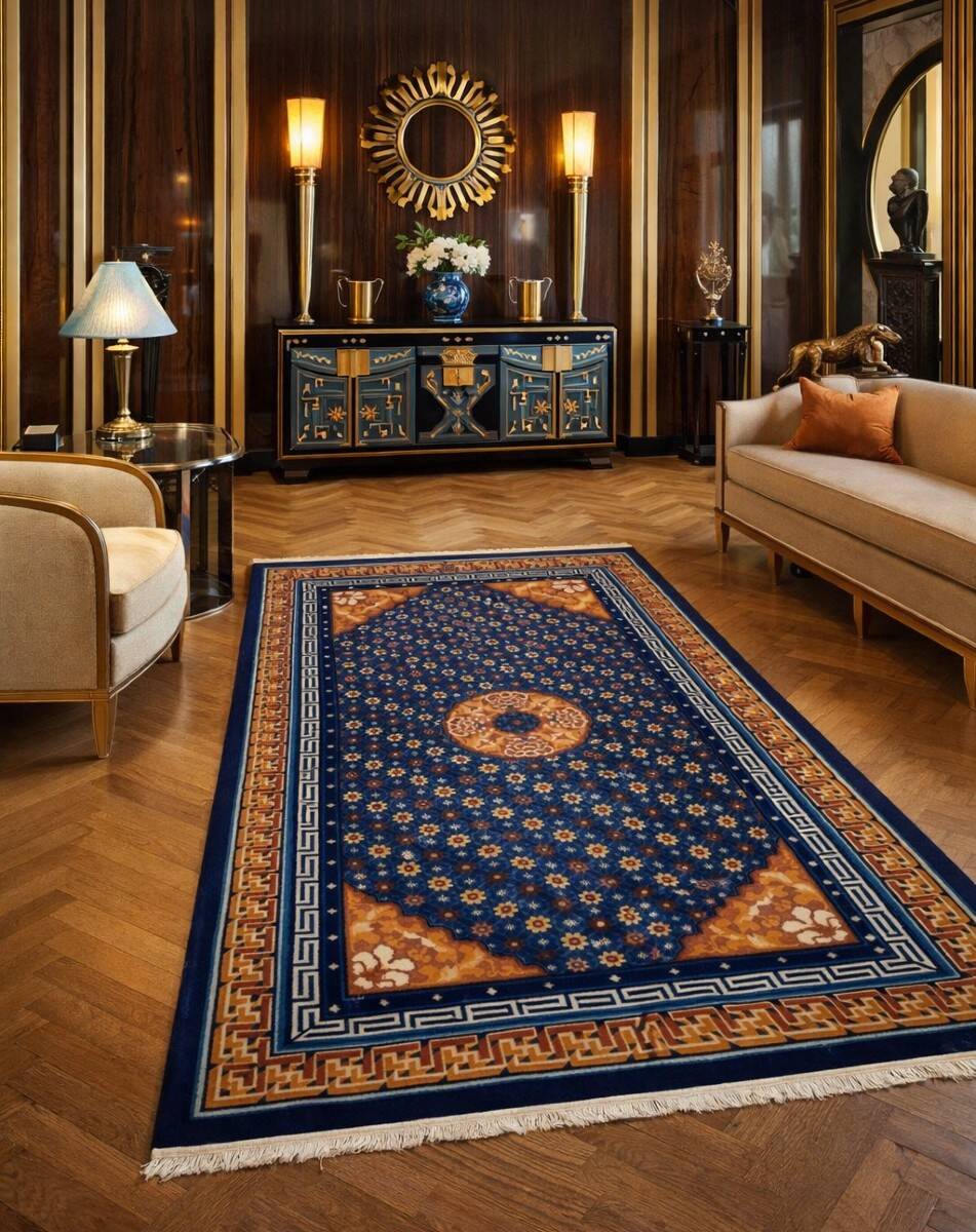 Antique Chinese Carpet Beijing China: 1.20 x 2.15 Metres