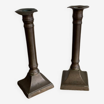 Pair of brass candlesticks