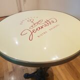 Jeanette bistro table d70 cm enamelled tray surrounded brass brushed molded foot tripod black cast