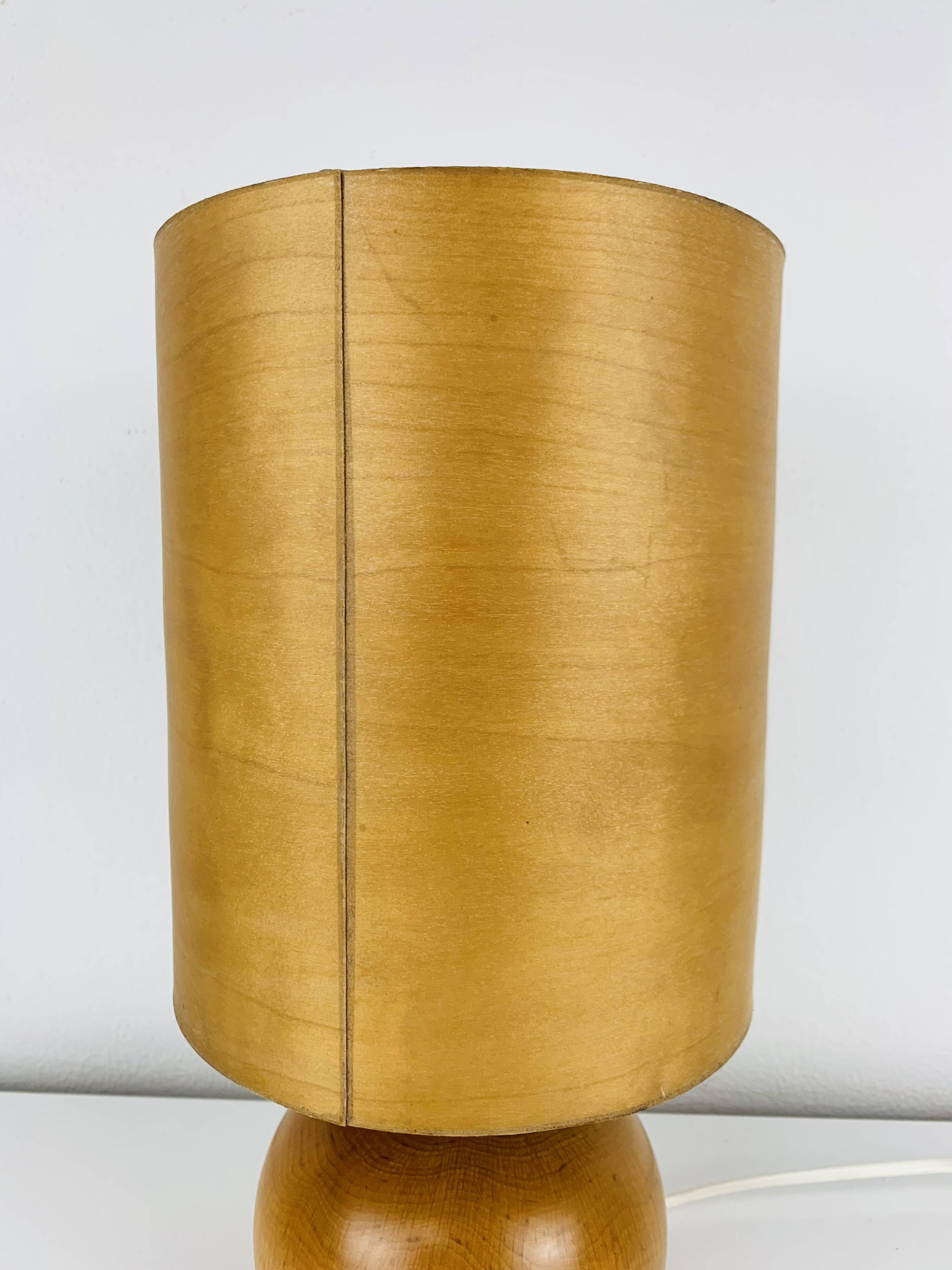 Scandinavian style wooden ball lamp, 1960s