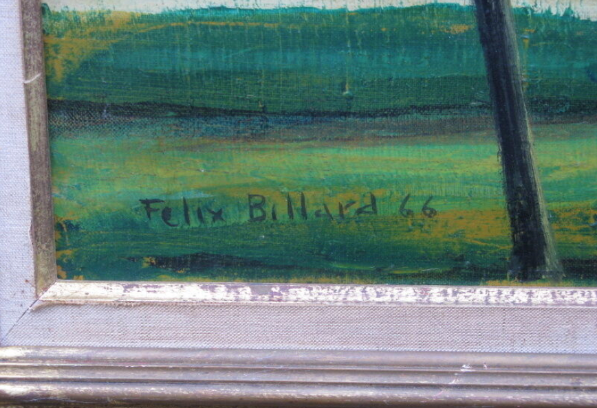 Oil painting on canvas, landscape haute indre, nantes, signed félix billard