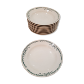 Lot of 8 plates in Terre de Fer Longchamp model Belleville