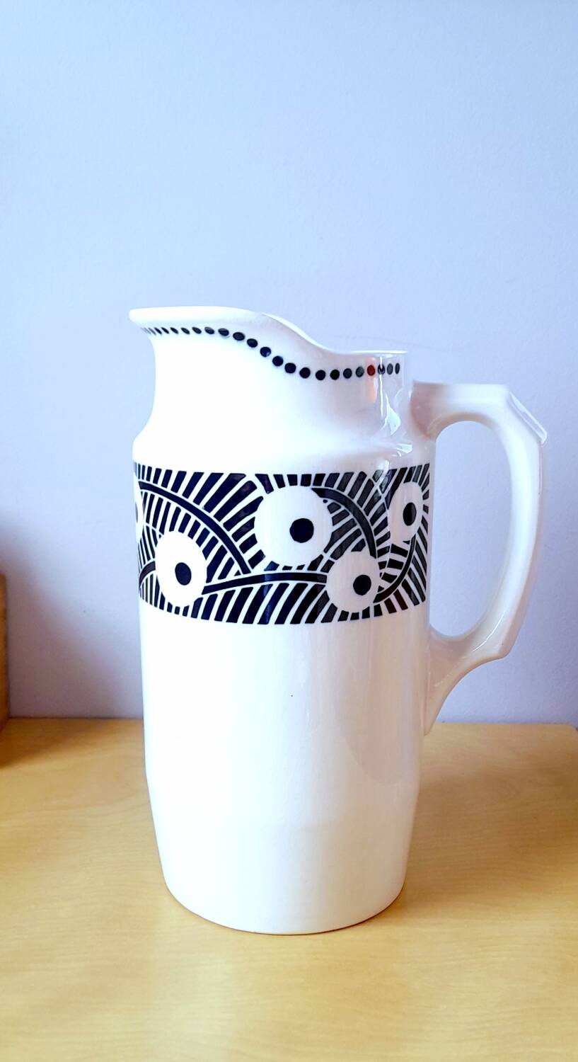 Badonviller earthenware art deco pitcher