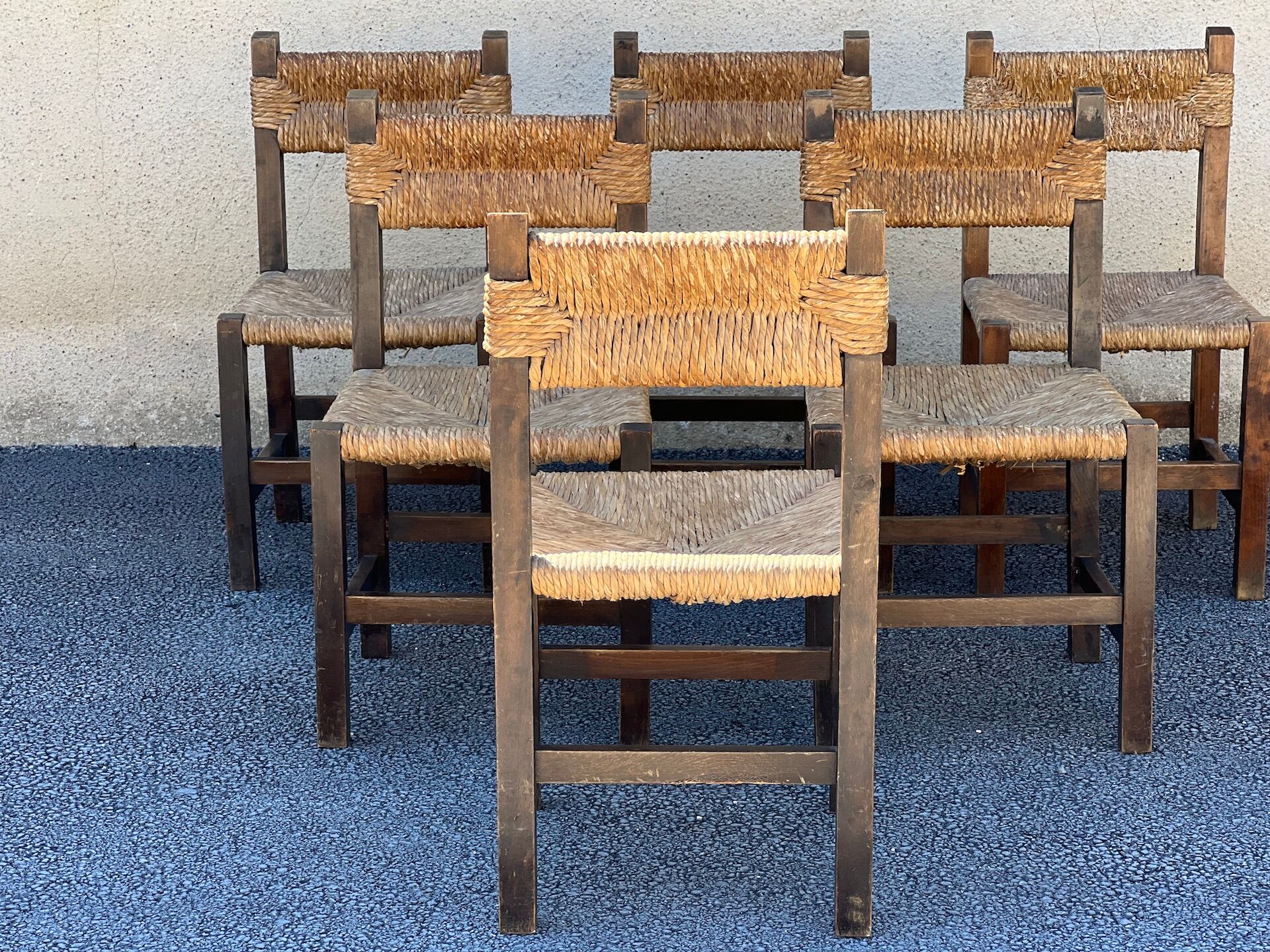 Set of 6 mulched chairs 1950