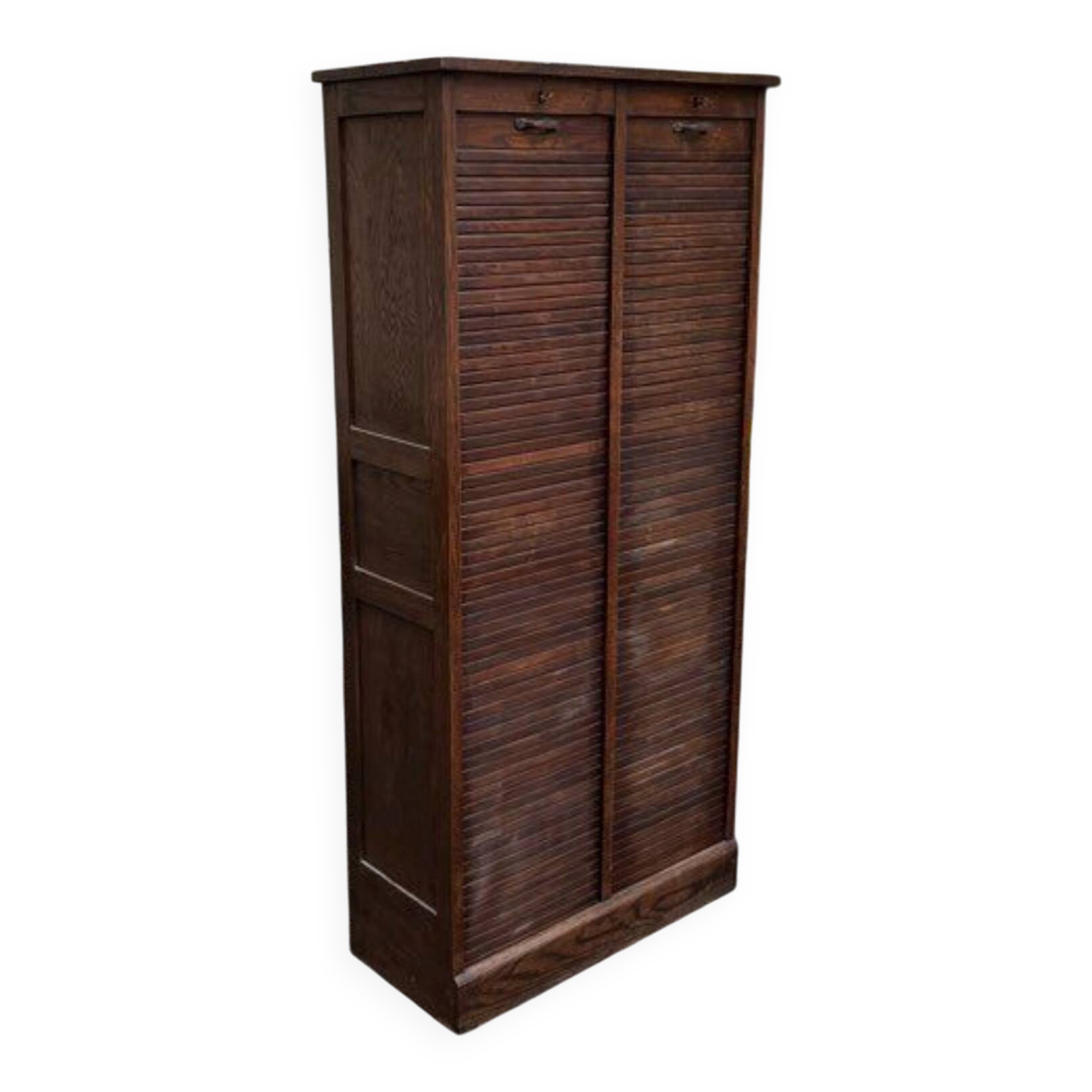 Filing cabinet with curtains