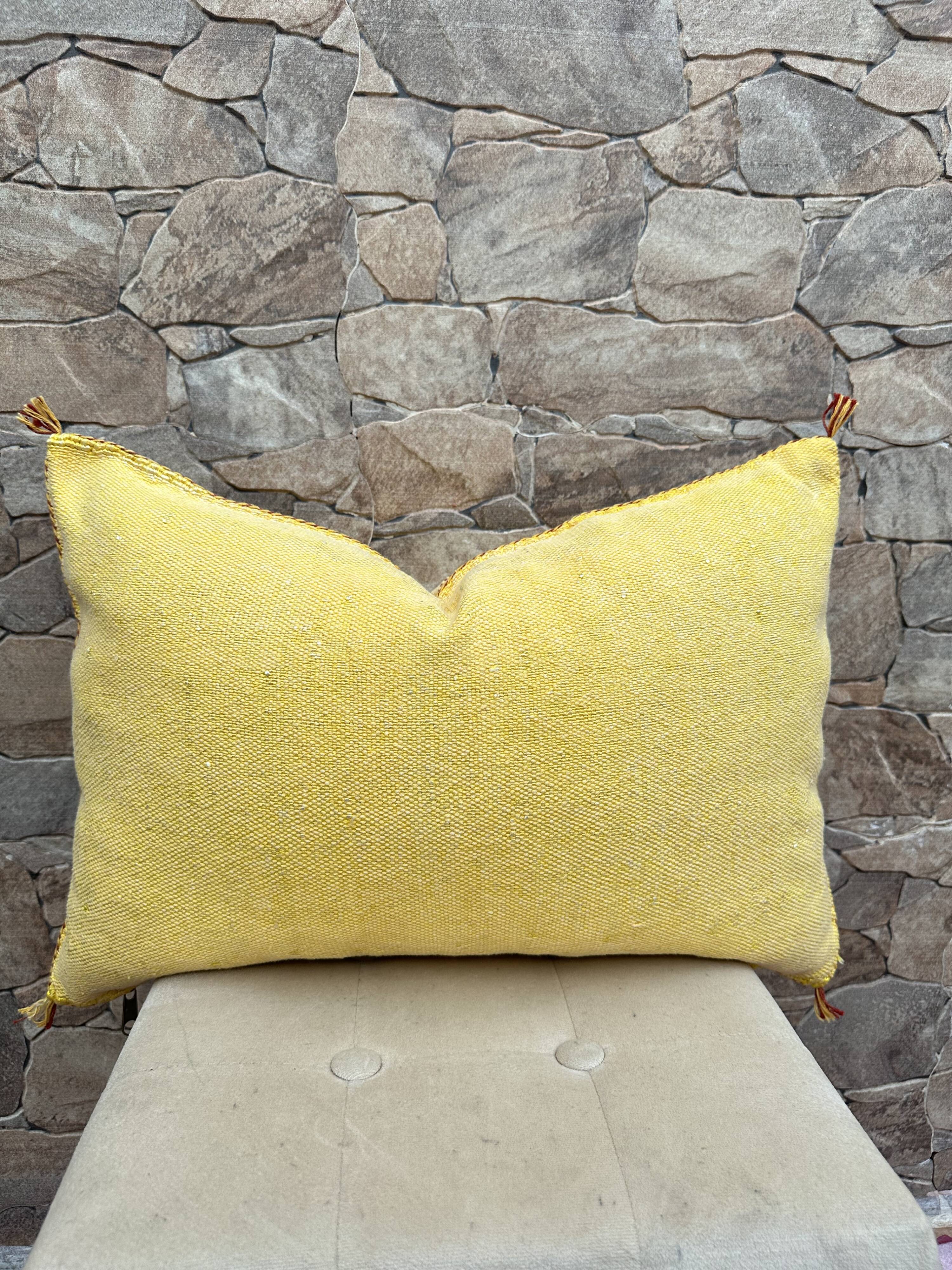 Coussin marocain en soie de cactus, coussin en soie Sabra, coussin