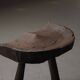 Milking stool in solid wood, Folk art, Cévennes, around 1900