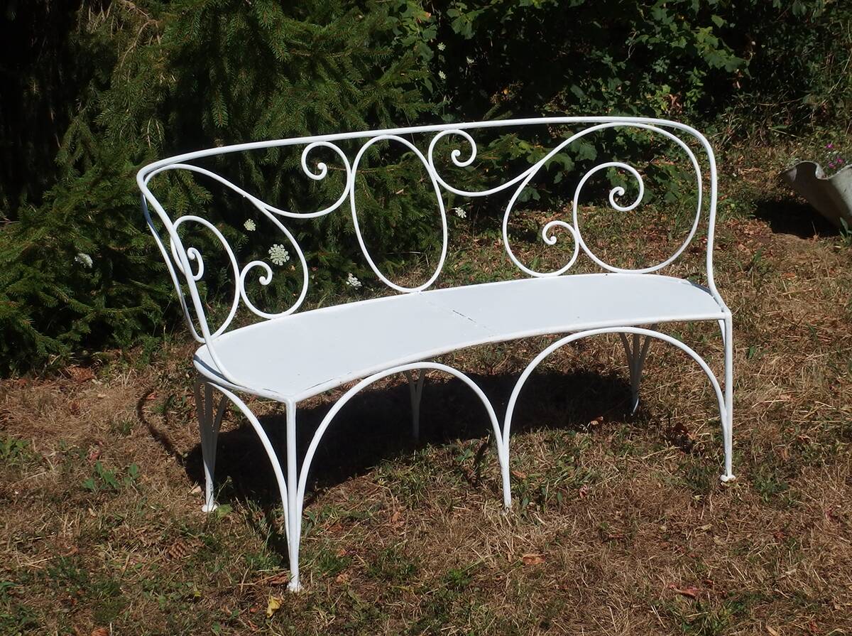 Wrought iron garden bench