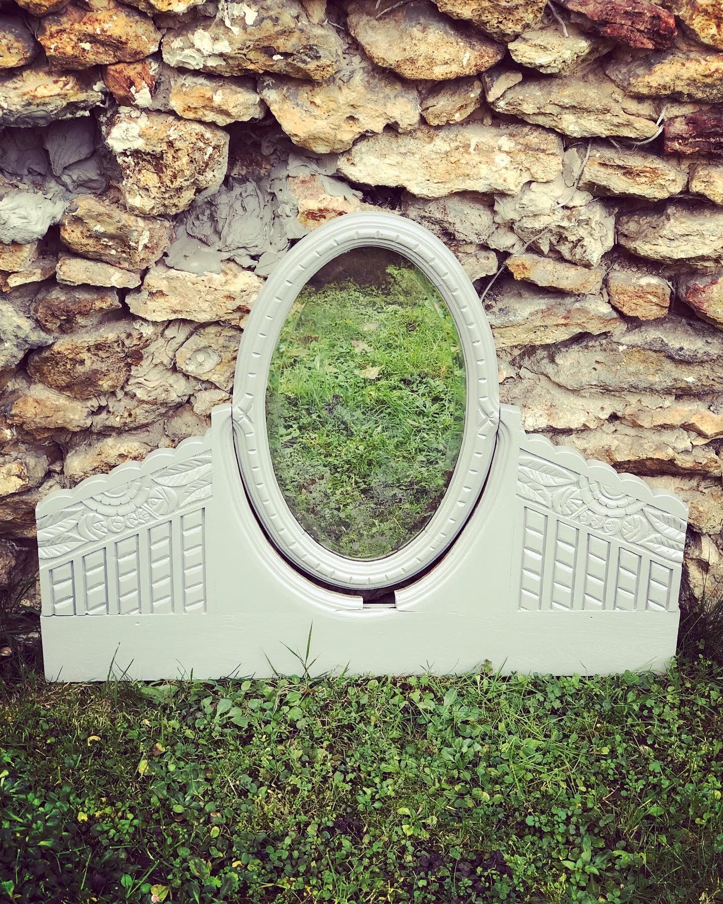 Mirror trumeau old gray