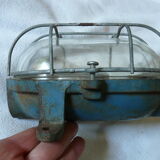 Lampe hublot applique plafonnier 1970 en métal et verre TH