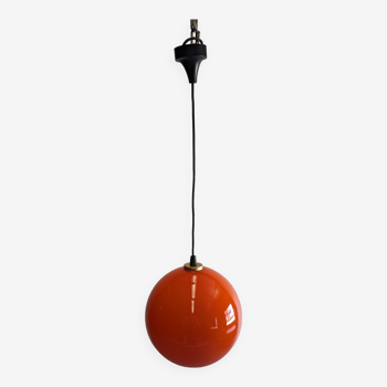 Orange opaline ball pendant from the 60s/70s