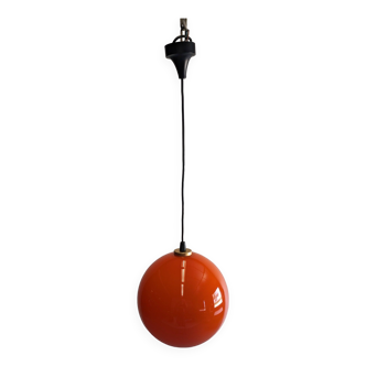 Orange opaline ball pendant from the 60s/70s