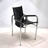 Strässle HE leather lounge chair by Hans Eichenberger