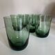 Set de 7 verres gobelets XXL en verre vert 1960