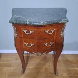 Commode en marqueterie et marbre vert