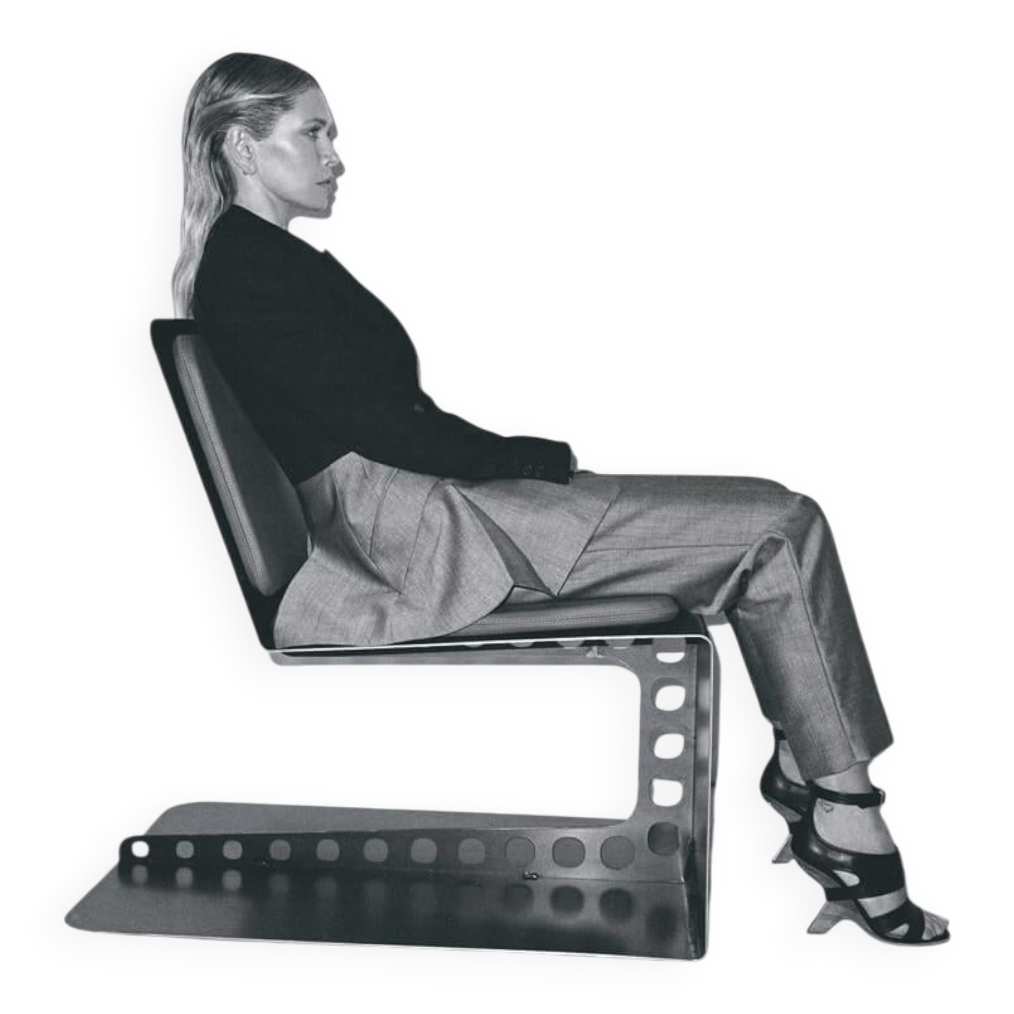 Brutalist Meccano Lounge Chair, Italian Collectible Design