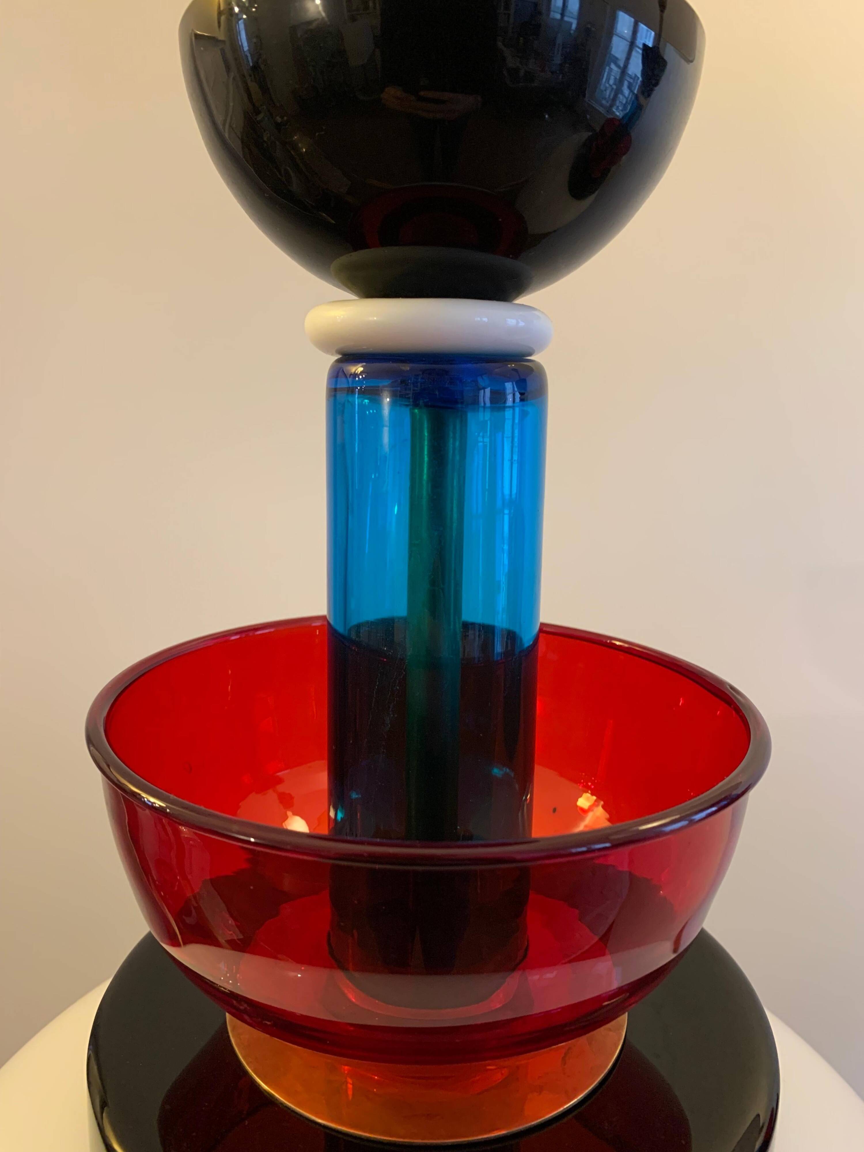 XXL table lamps in the style of Ettore Sottsass, made of Murano glass, Italy, 1970.