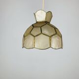Vintage 60s mother-of-pearl and brass pendant light
