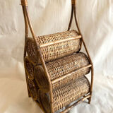 Rattan and wicker bottle holder