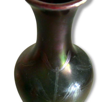 Old ceramic vase enamelled Cannes