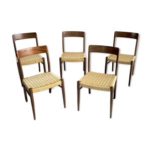 ensemble de 5 chaises - 1960