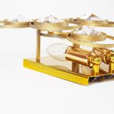 Polished brass and crystal glass wall lamp by Palwa, Germany 1960s