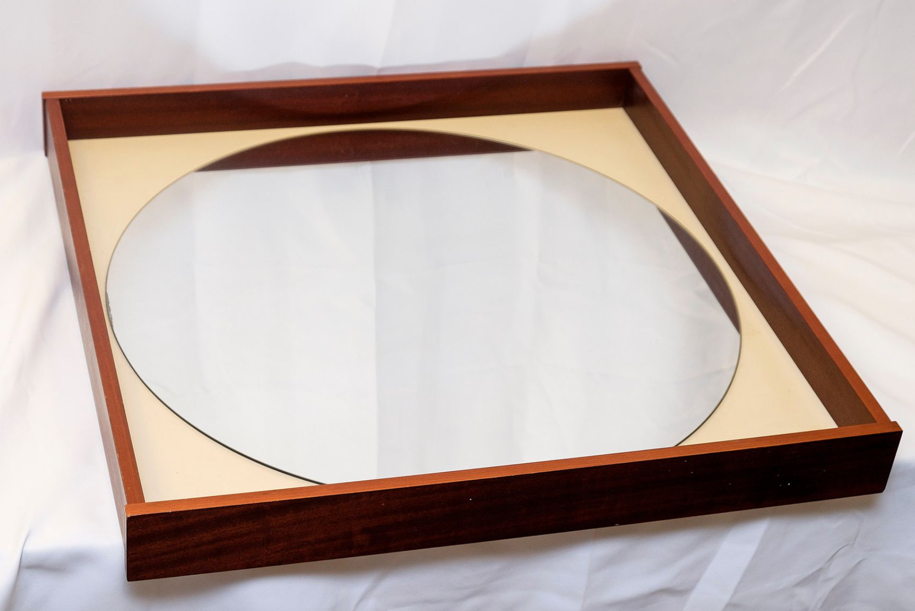 Vintage mahogany mirror 1970s 65x65cm