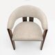 Eight Mid-century Modern Italian Bouclè and Walnut Dining Chairs, 1970s