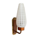 Scandinavian wall lamp in teak, brass and opaline from the 60s