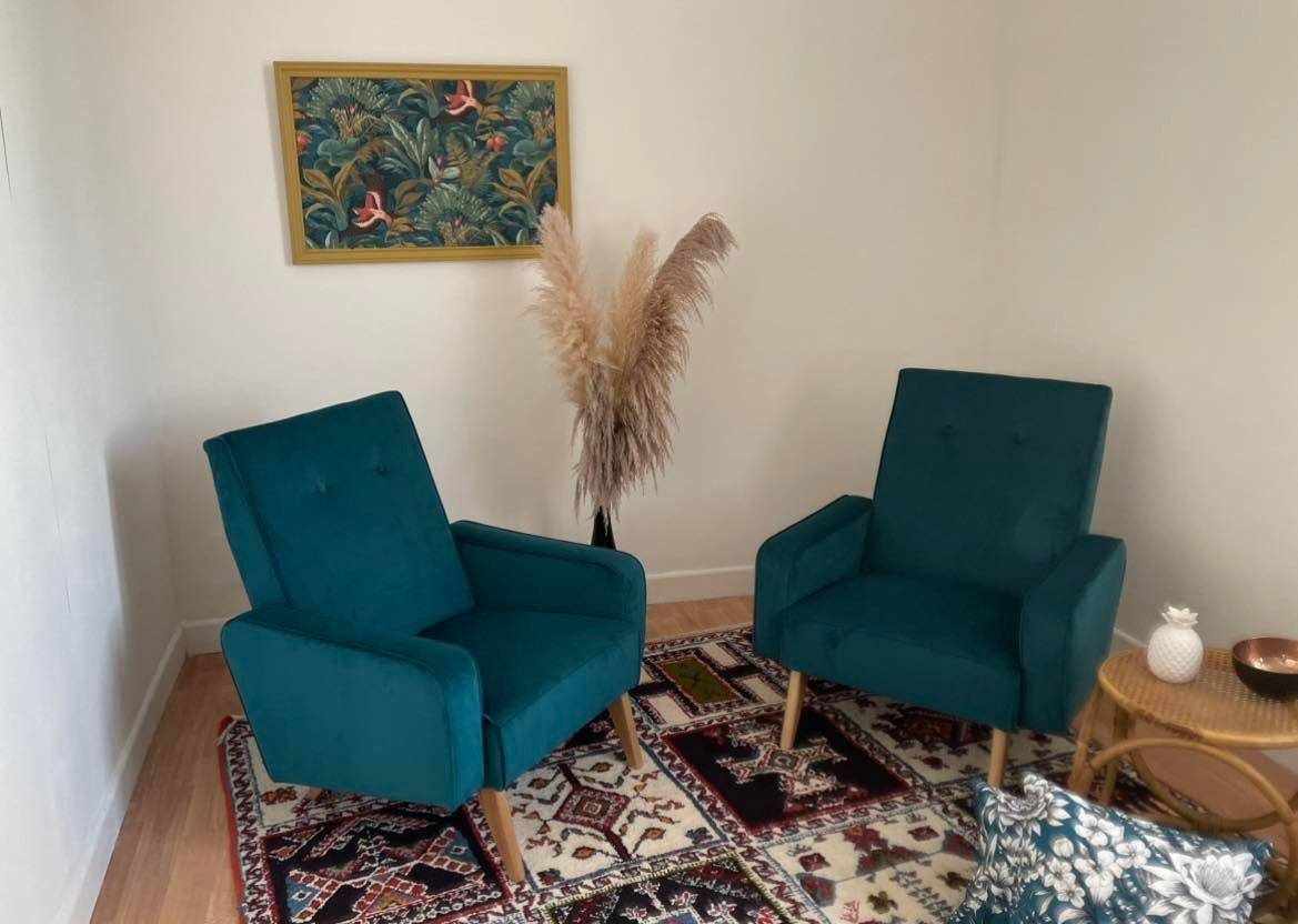 Duo of armchair back-of-year 50/60, restored