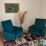 Duo of armchair back-of-year 50/60, restored