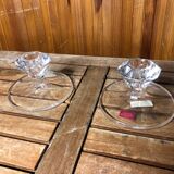 Ancienne paire de bougeoir cristal d’arques cristal vintage