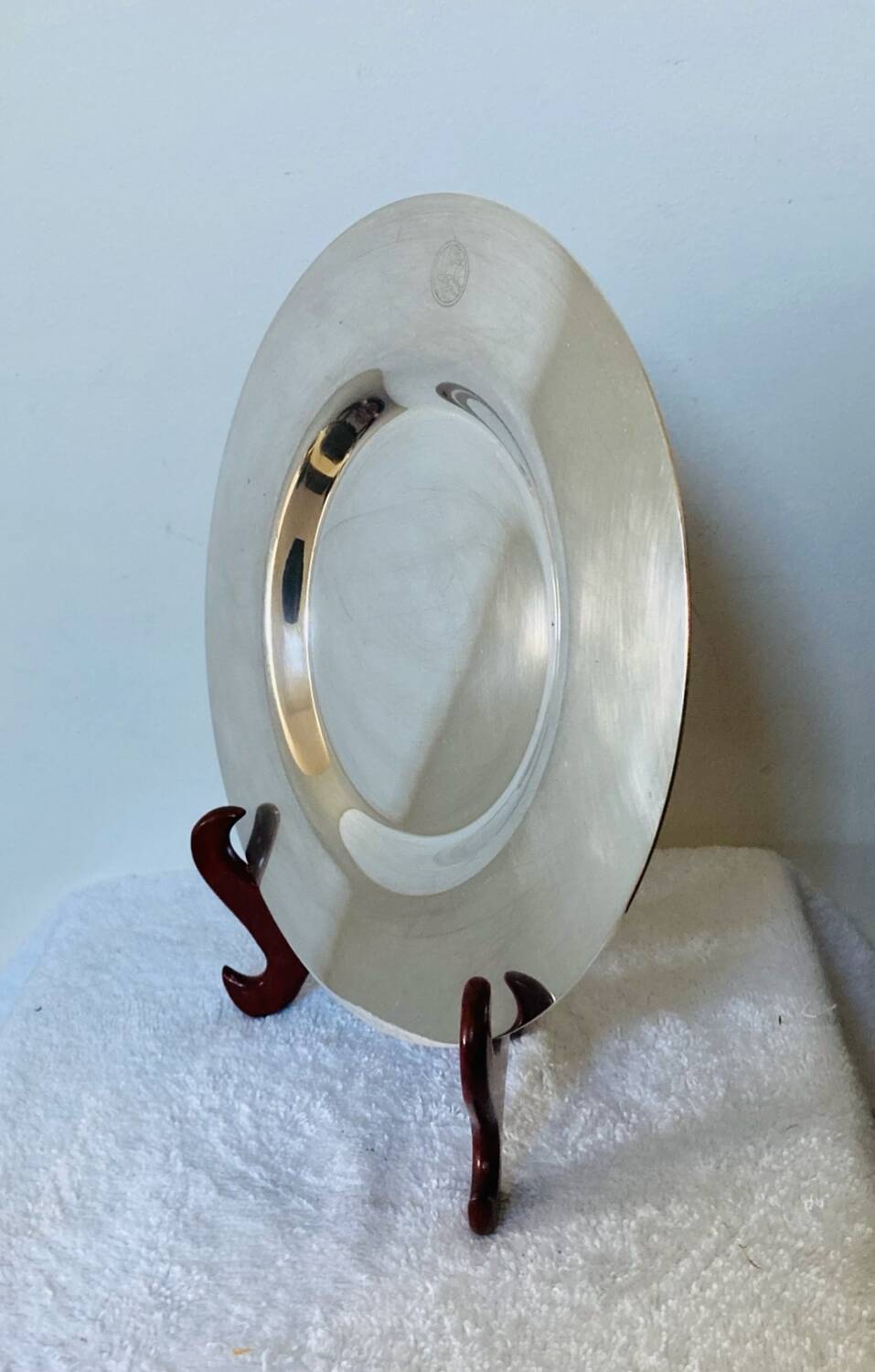 Petrossian silver-plated metal dish, hallmarked, France