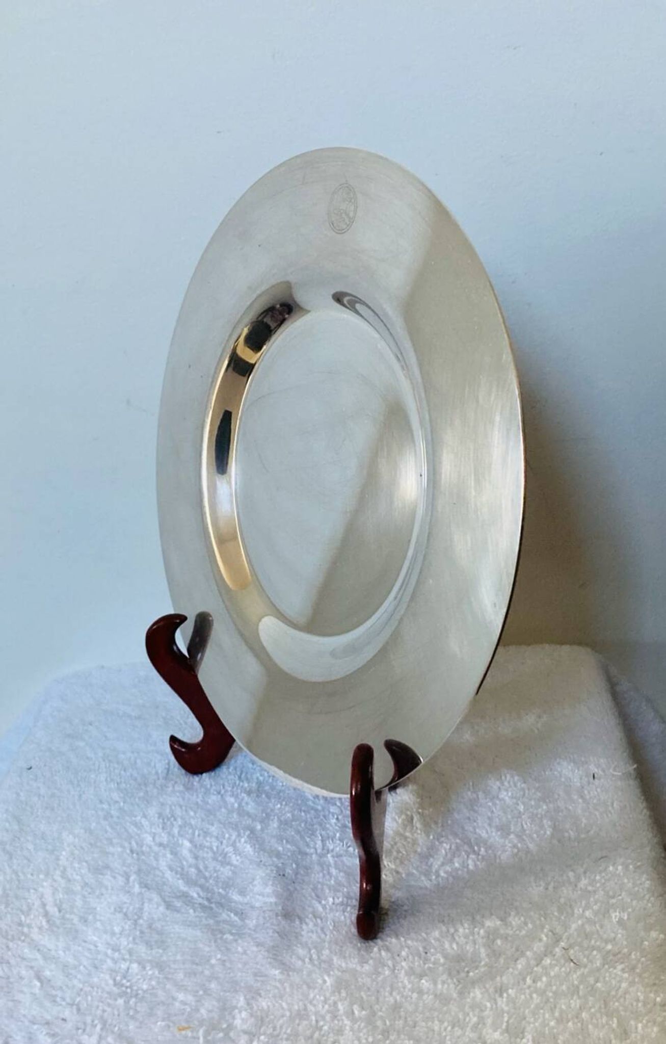 Petrossian silver-plated metal dish, hallmarked, France