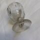 Molded glass egg cup with pigeon bird