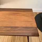 wooden coffee table and 70s design compass legs