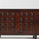 Vintage brutalist sideboard carved solid wood Spain 1960s