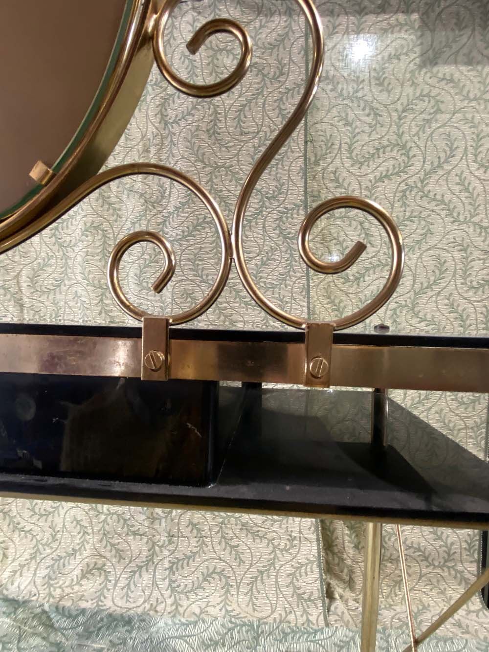Golden metal and plexiglass dressing table