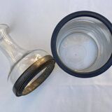 Glass and pewter screw carafe, early 20th century