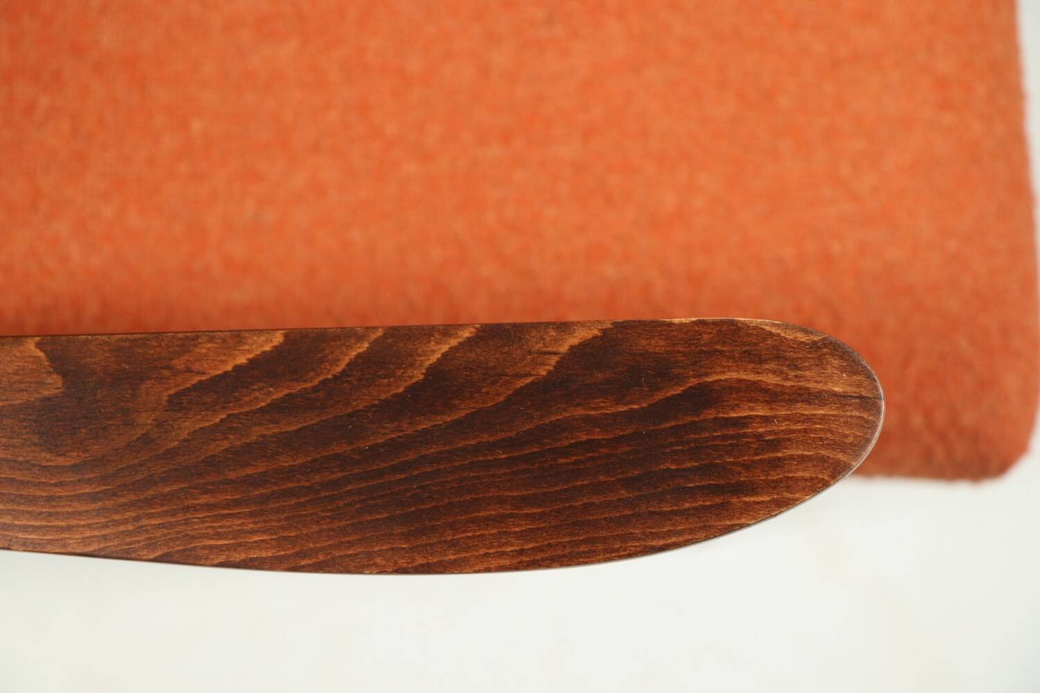 Vintage orange papaya zig zag bouclé armchair 1970