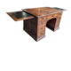 Ancien bureau 9 tiroirs en noyer de style gothique ref je
